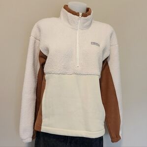 Columbia contrast cream sherpa half zip